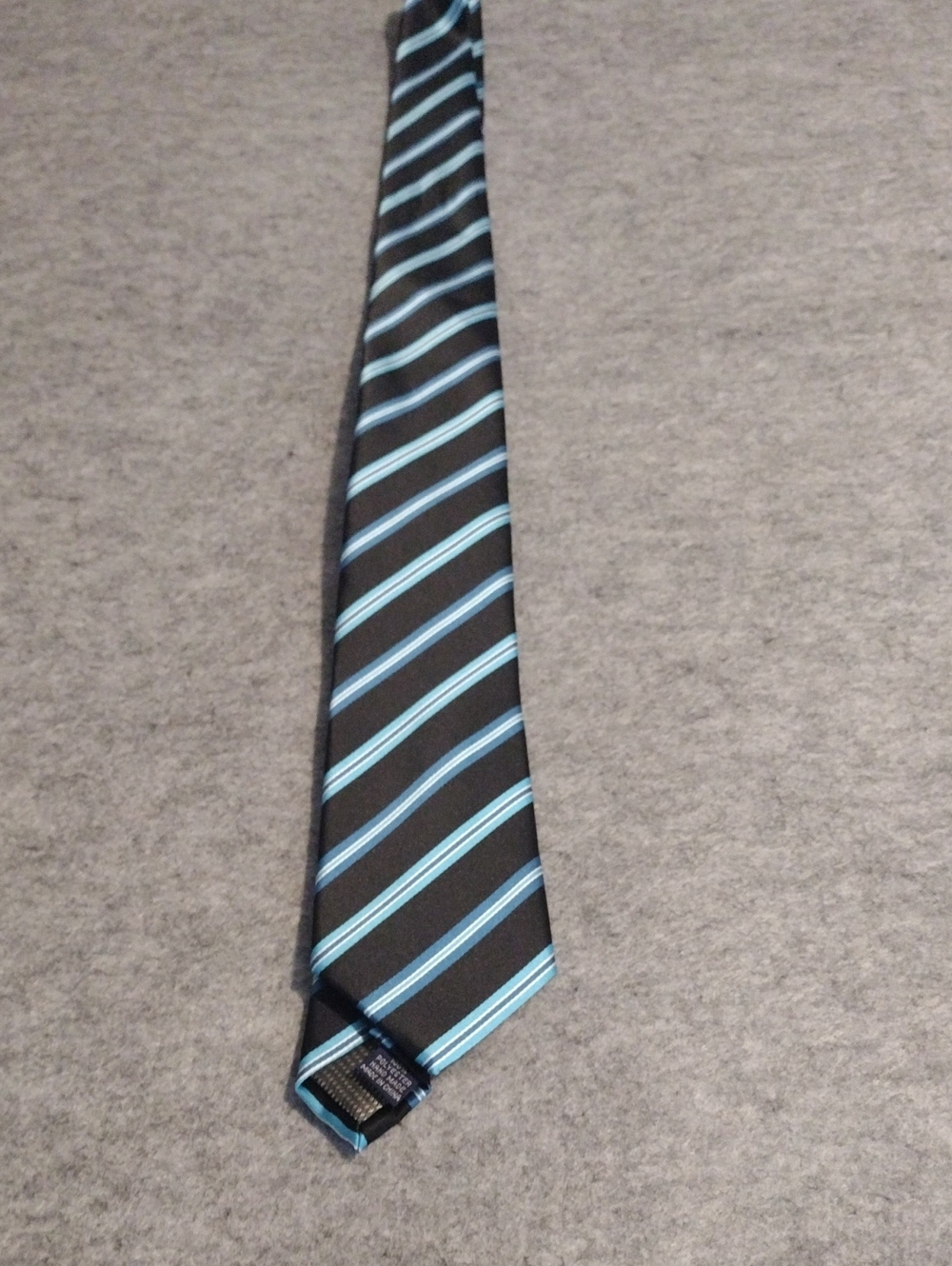 croft & barrow Black Tie with Light Blue Diagonal Stripes